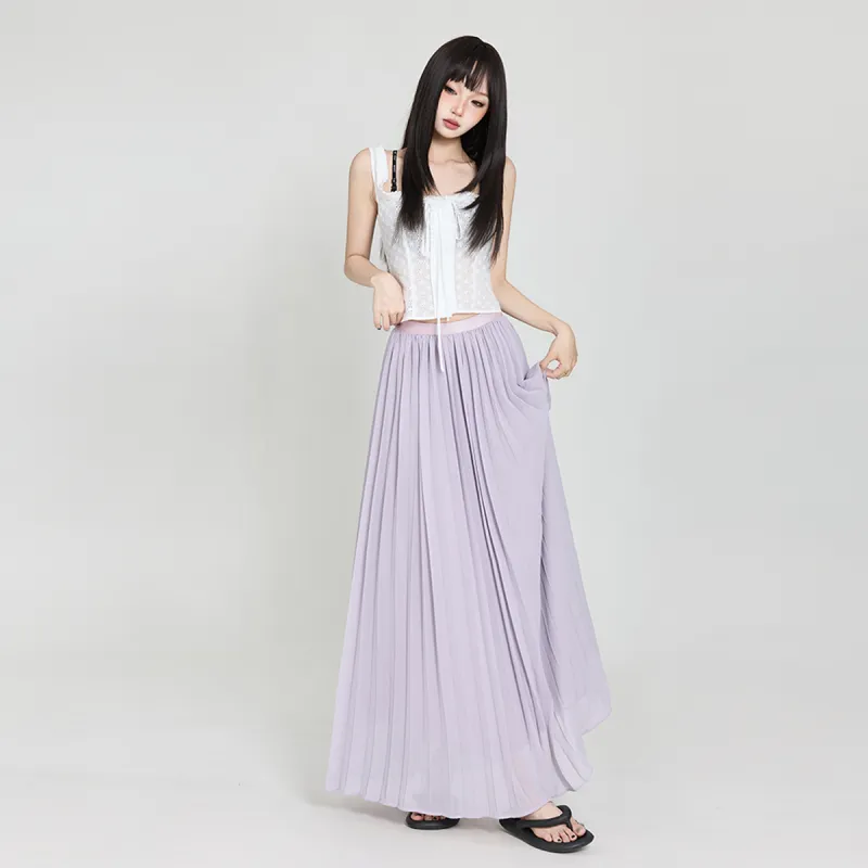 Wen Shan Casual Long Skirt Women's Purple-4