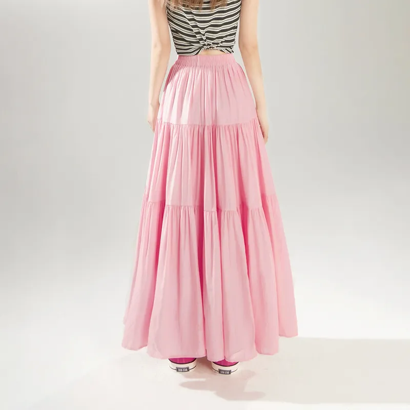 Wen Shan Casual Long Skirt Women's Pink-4