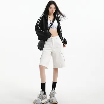 Wen Shan Denim Shorts Women's White