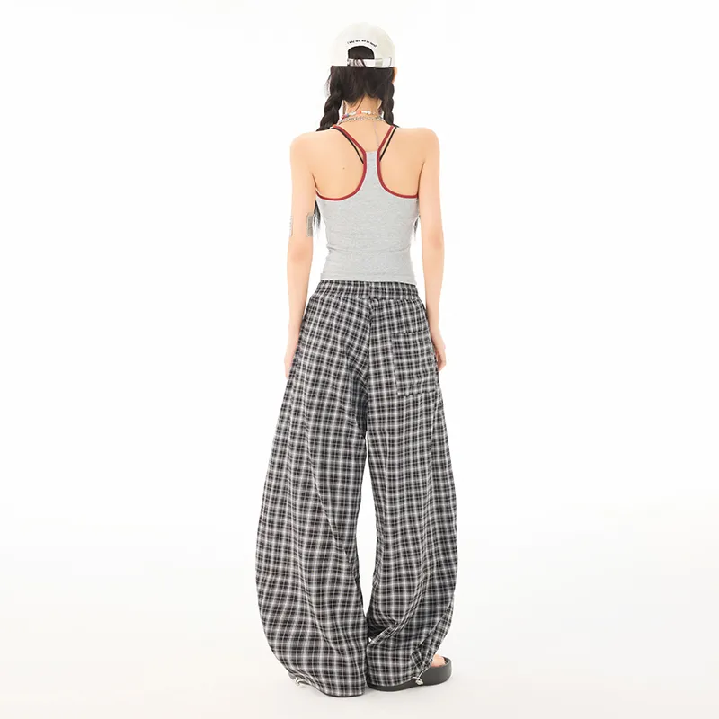 Wen Shan Casual Pants Women's Black Stripes-5