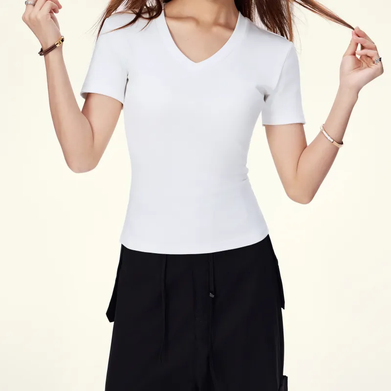 Wen Shan T Shirts Women's White-3