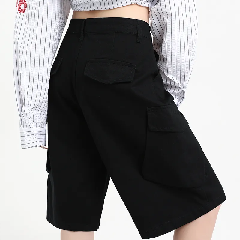 Wen Shan Denim Shorts Women's Black-6