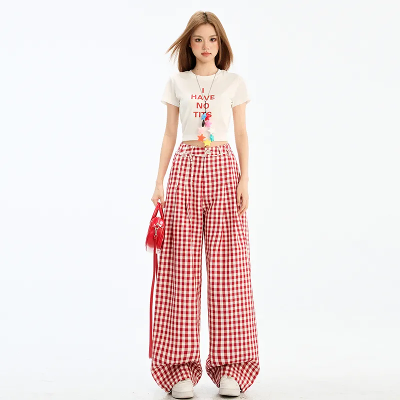 Wen Shan Casual Pants Women's Red-2