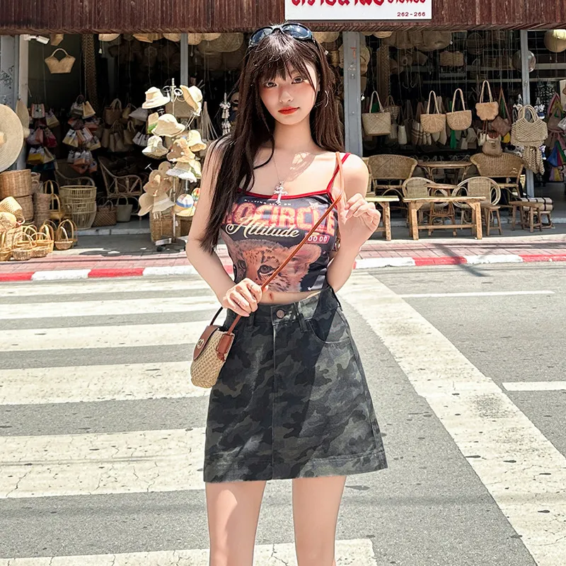 Wen Shan Denim Short Skirts Women's-2