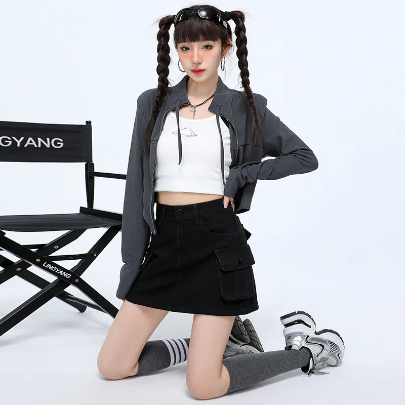 Wen Shan Casual Short Skirts Women's Black-4