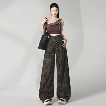 Wen Shan Jeans Women's Leopard Print