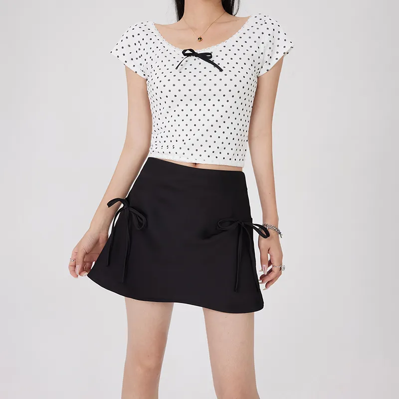 Wen Shan Casual Short Skirts Women's Black-2