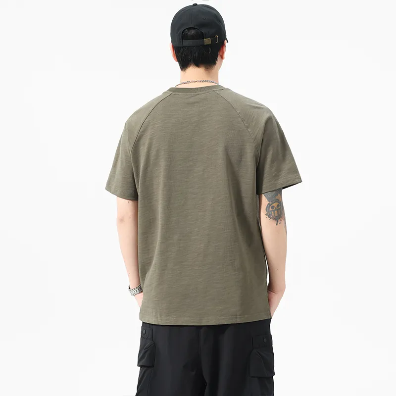 Wen Shan T Shirt Unisex Olive Green-6