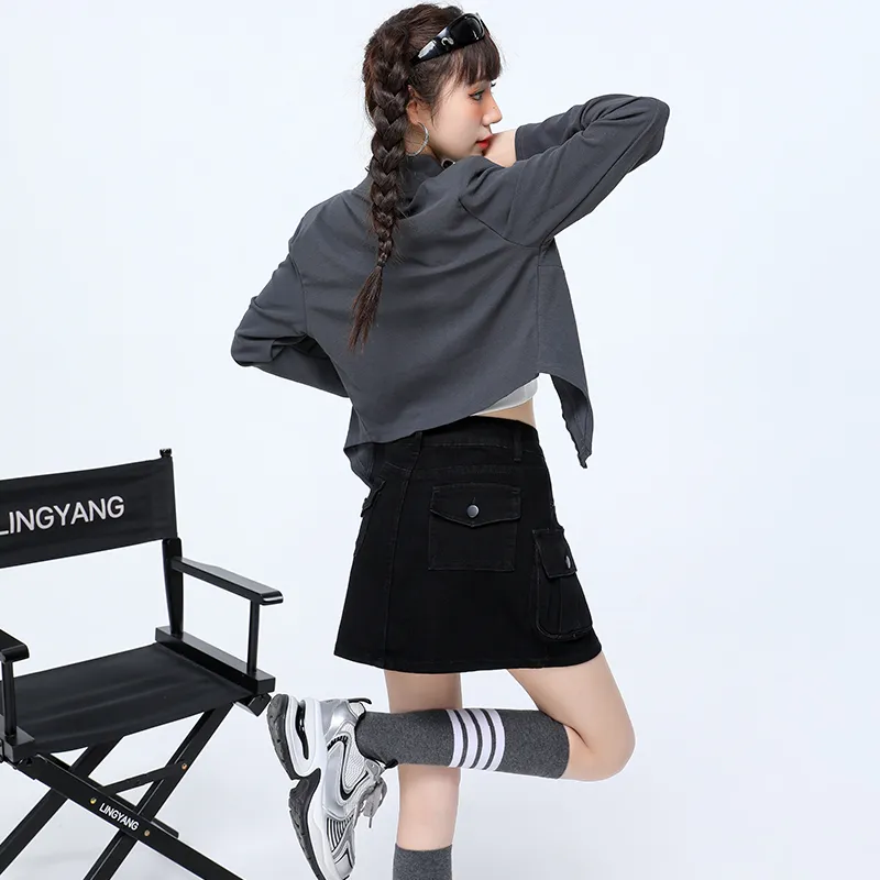 Wen Shan Casual Short Skirts Women's Black-5