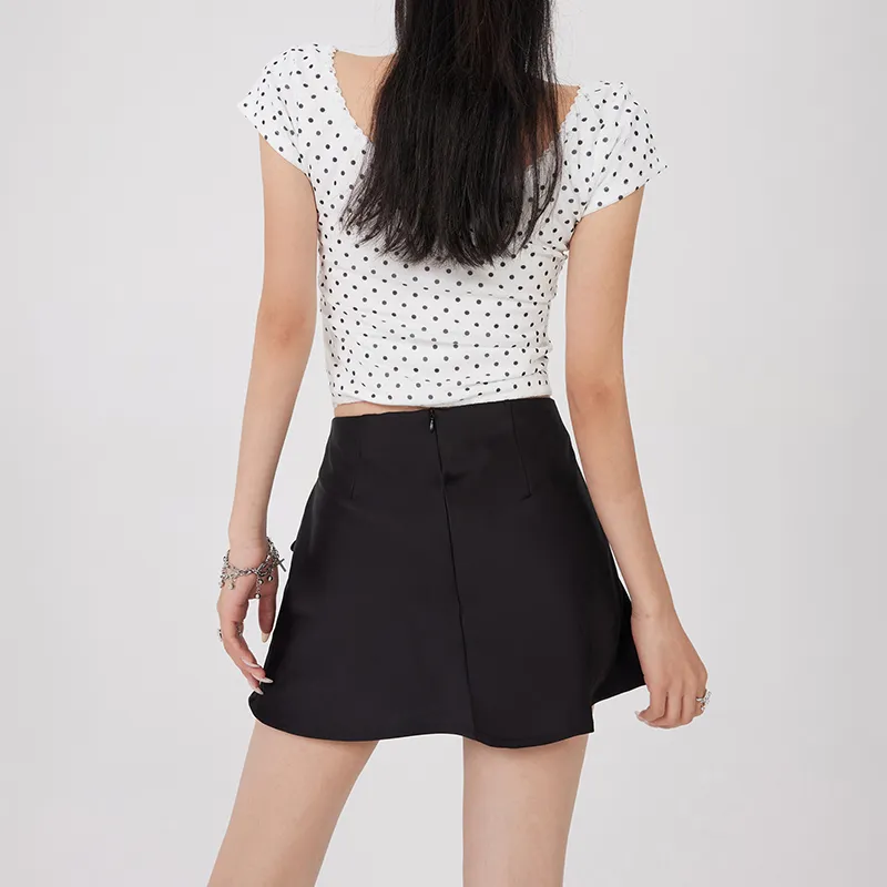 Wen Shan Casual Short Skirts Women's Black-3