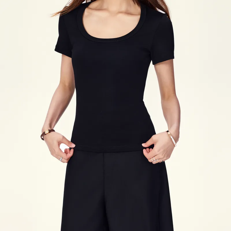 Wen Shan T Shirts Women's Black-3