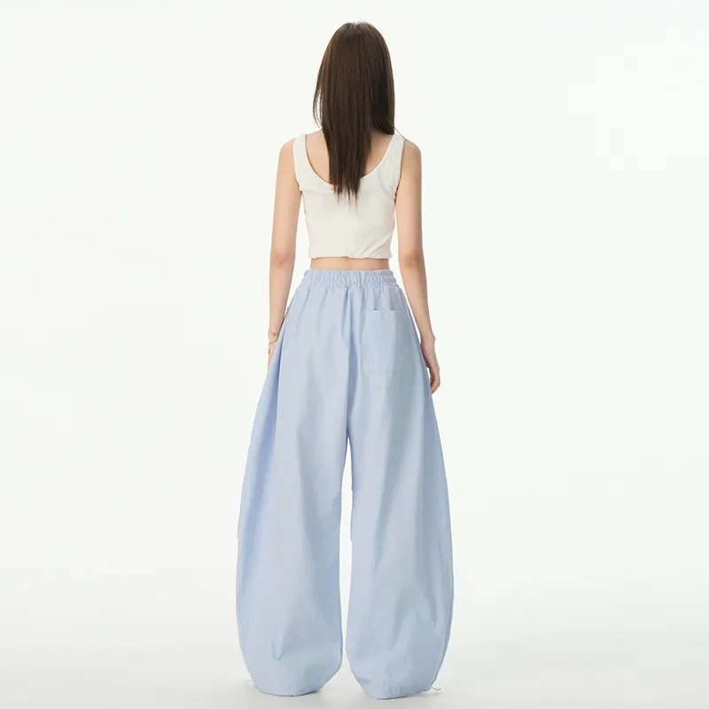 Wen Shan Casual Pants Women's Stripe Blue-13