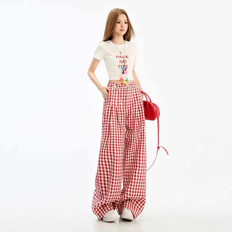 Wen Shan Casual Pants Women's Red-3