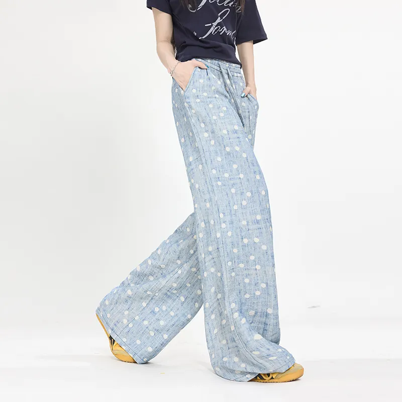 Wen Shan Casual Pants Women's Blue-11