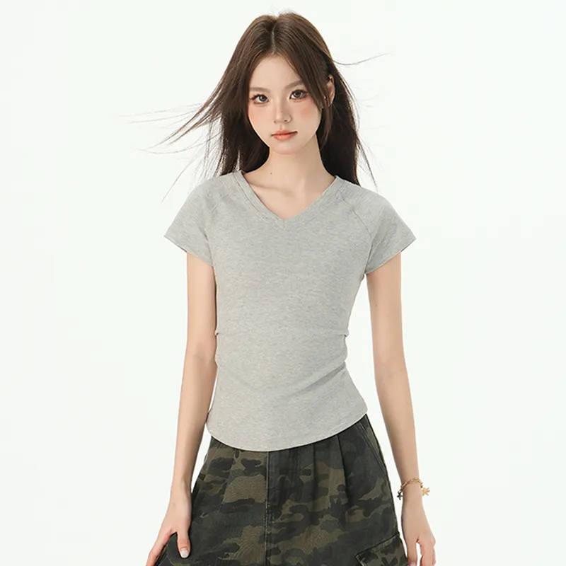 Wen Shan T Shirt Women's Heather Gray-2