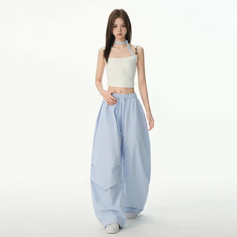 Wen Shan Casual Pants Women's Stripe Blue-4