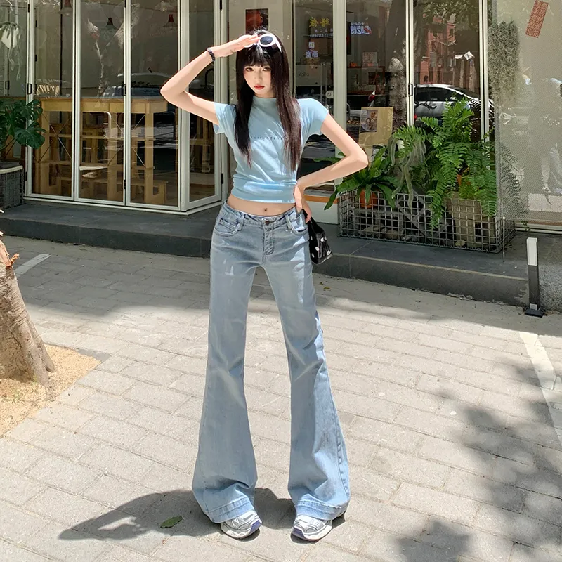 Wen Shan Jeans Women's Light Blue-5