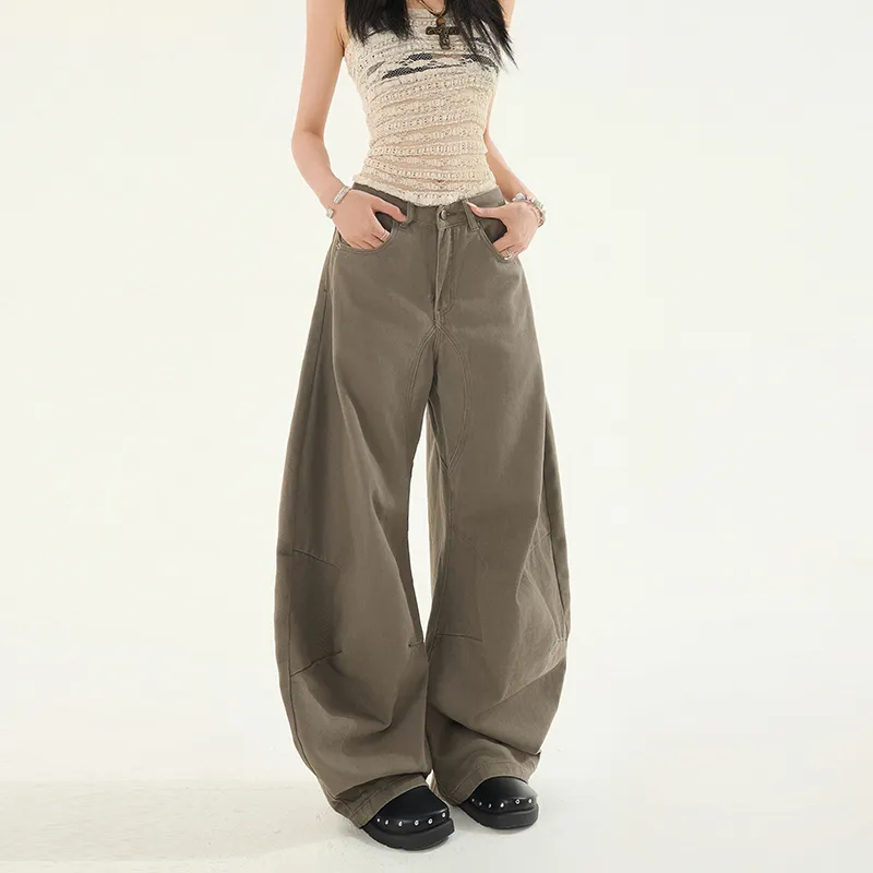 Wen Shan Jeans Women's Coffee Pants-2