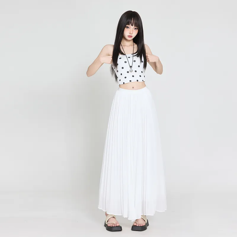Wen Shan Casual Long Skirt Women's White-5