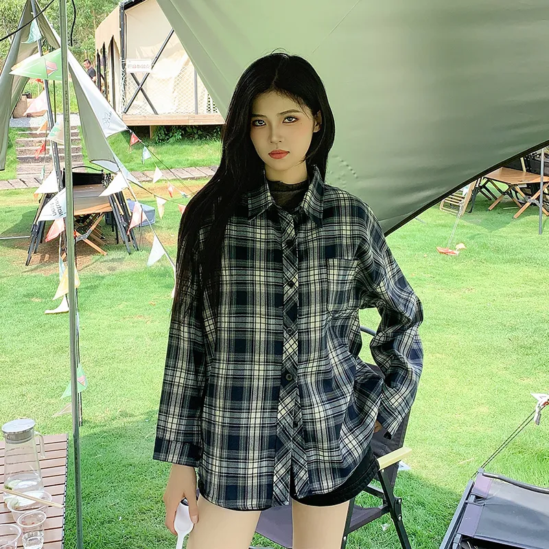 Wen Shan Shirts Women's Blue Plaid-2