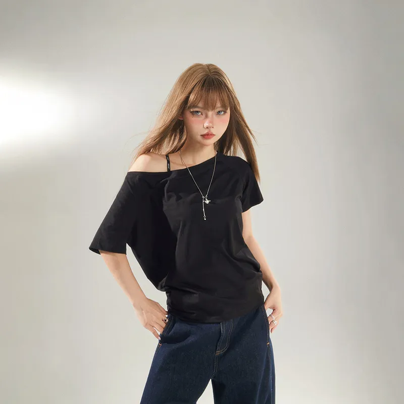 Wen Shan T Shirts Women's Black-3