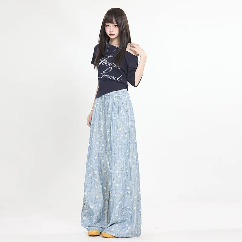 Wen Shan Casual Pants Women's Blue-5