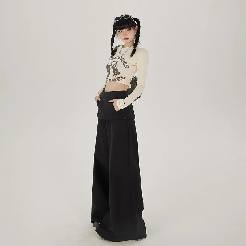 Wen Shan Casual Pants Women's Black-3