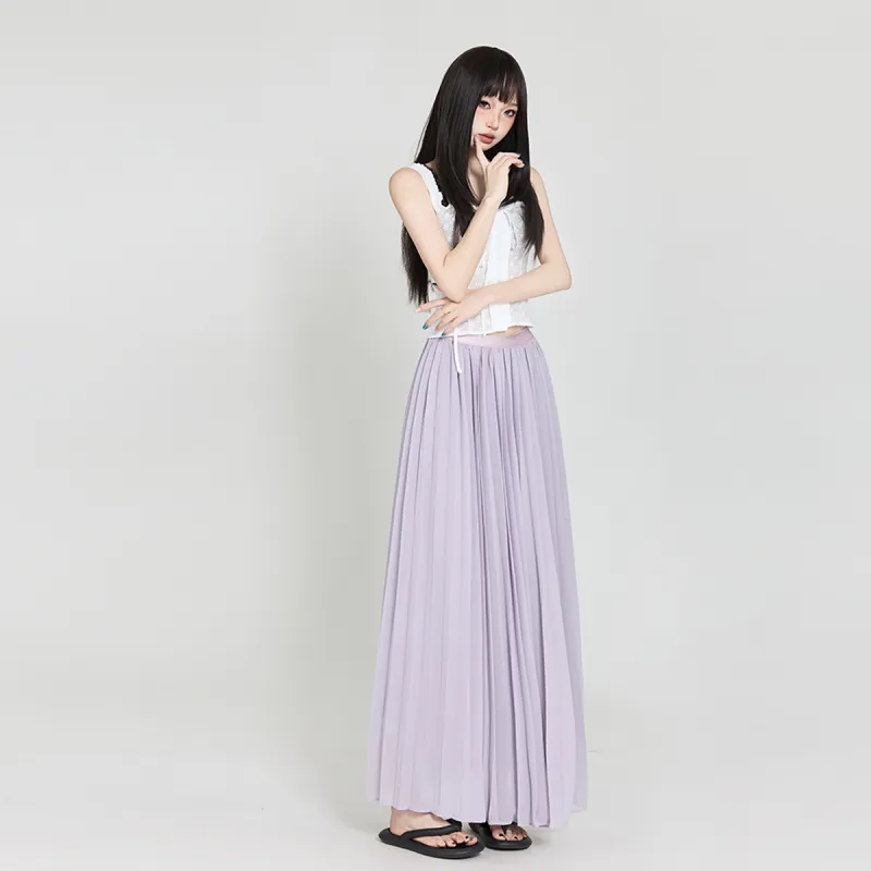 Wen Shan Casual Long Skirt Women's Purple-5