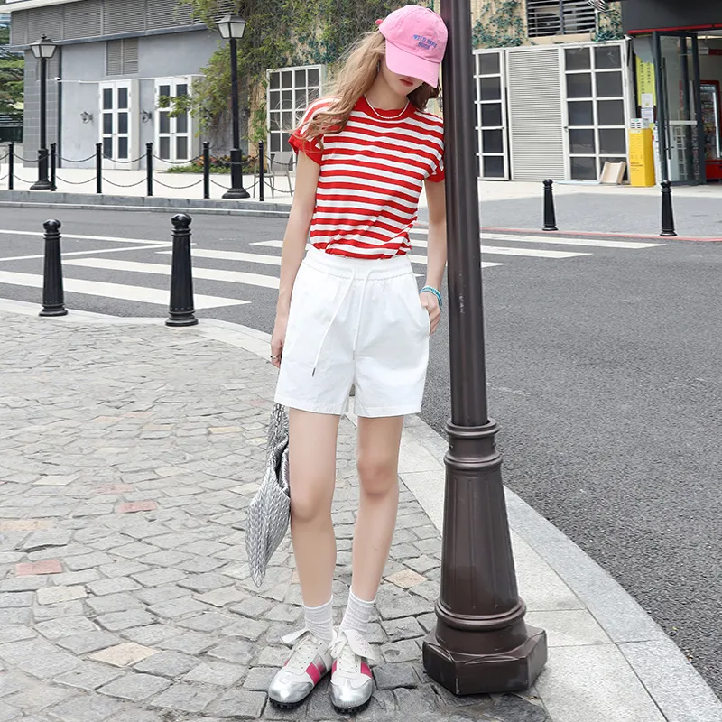 Wen Shan Casual Shorts Women's White-2