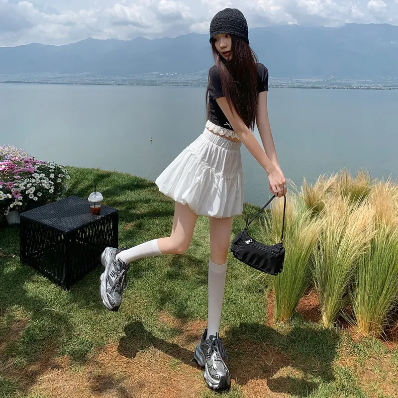 Wen Shan Casual Short Skirts Women's-3