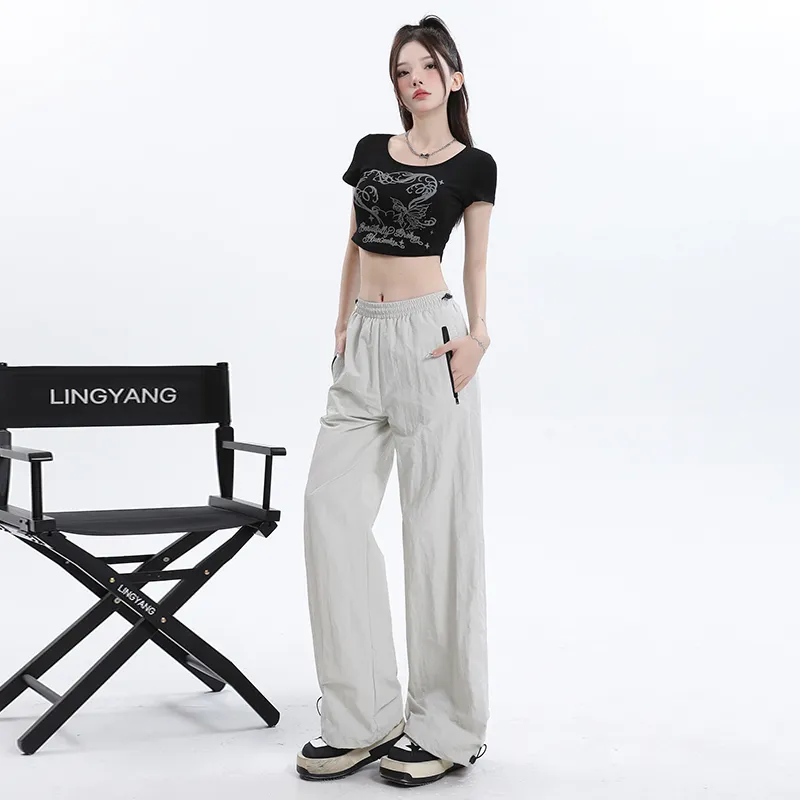 Wen Shan Casual Pants Women's Greige-11
