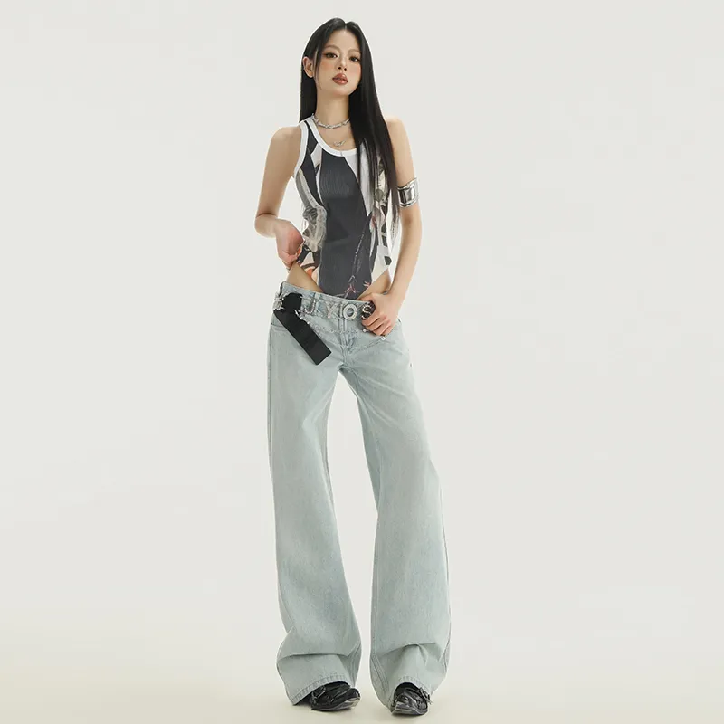 Wen Shan Jeans Women's Light Blue-1