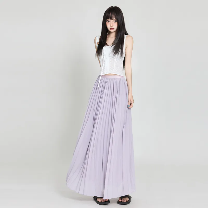 Wen Shan Casual Long Skirt Women's Purple-3