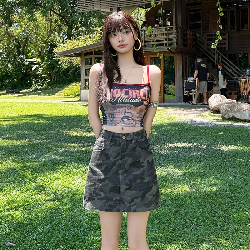 Wen Shan Denim Short Skirts Women's-4