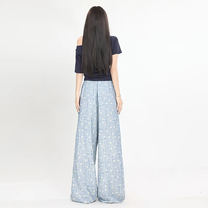 Wen Shan Casual Pants Women's Blue-13