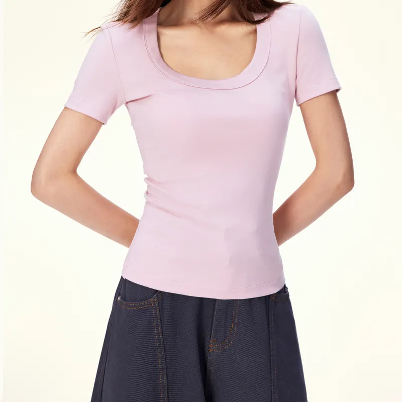 Wen Shan T Shirts Women's Pink-4