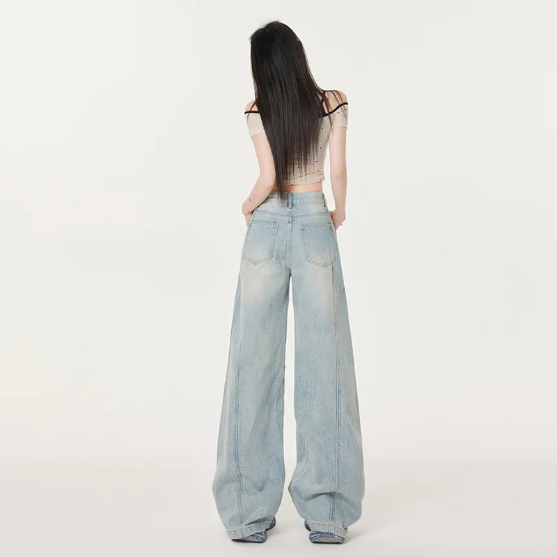 Wen Shan Jeans Women's Washed Blue-5