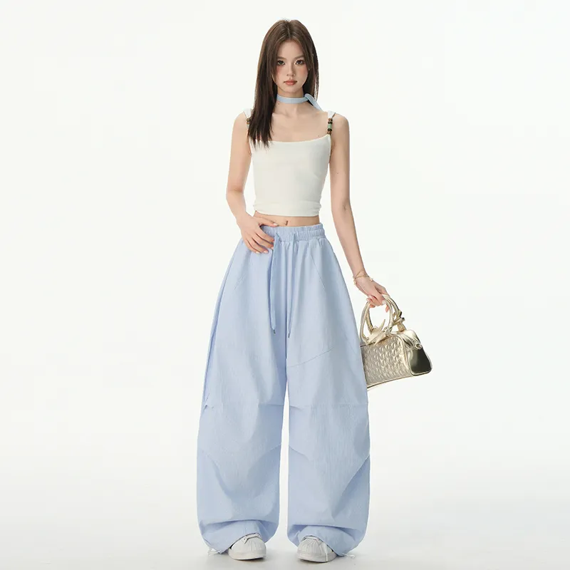 Wen Shan Casual Pants Women's Stripe Blue-2