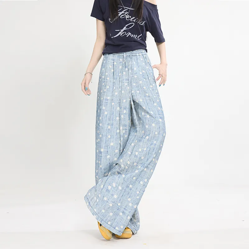Wen Shan Casual Pants Women's Blue-12