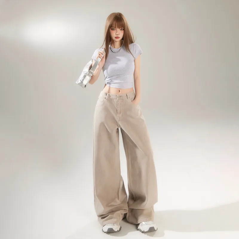 Wen Shan Jeans Women's Gray Wood Tone-4