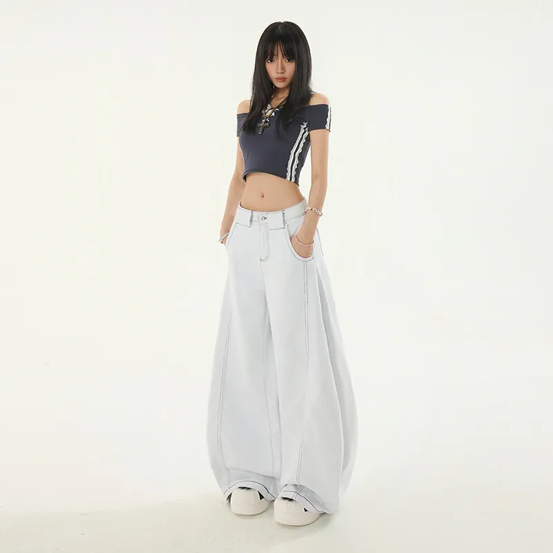 Wen Shan Jeans Women's White Pants-3