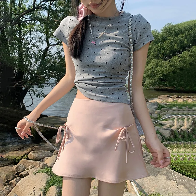 Wen Shan Casual Short Skirts Women's Pink-4