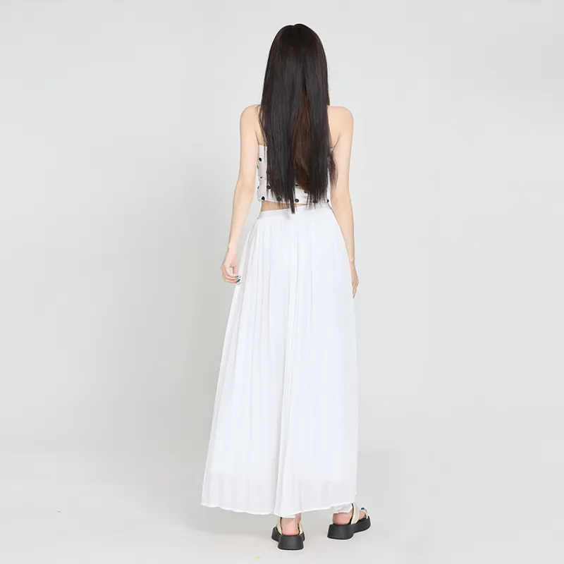 Wen Shan Casual Long Skirt Women's White-6