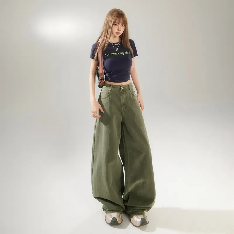 Wen Shan Jeans Women's Light Army Green-7