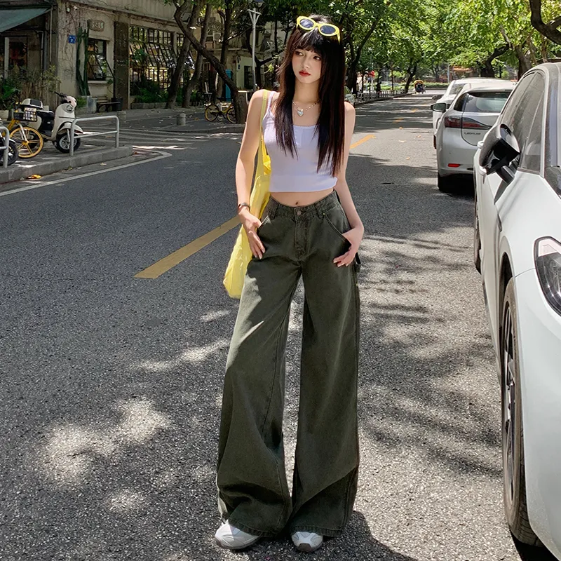 Wen Shan Casual Pants Women's Gray Green-10