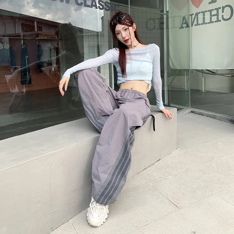 Wen Shan Casual Pants Women's Gray-4