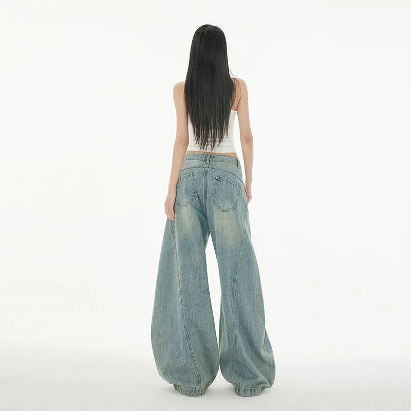 Wen Shan Jeans Women's Washed Blue-5