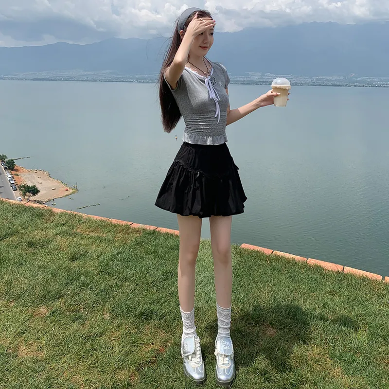 Wen Shan Casual Short Skirts Women's-3