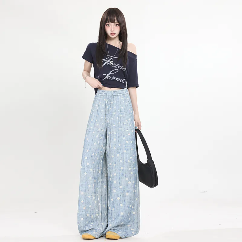Wen Shan Casual Pants Women's Blue-3