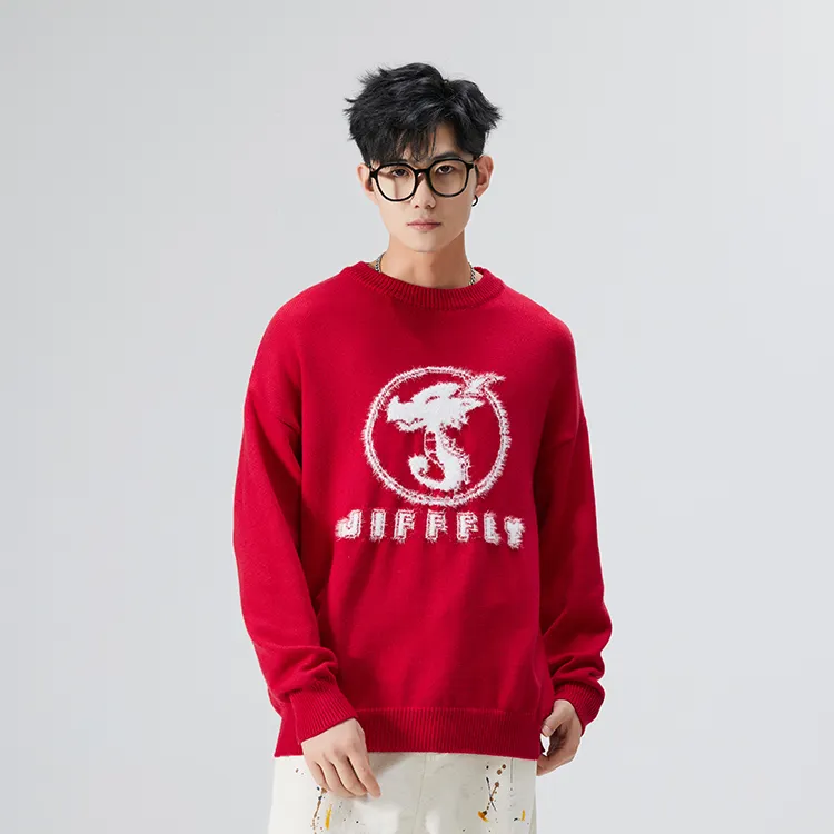 Jifffly Knitwear Unisex Red-5